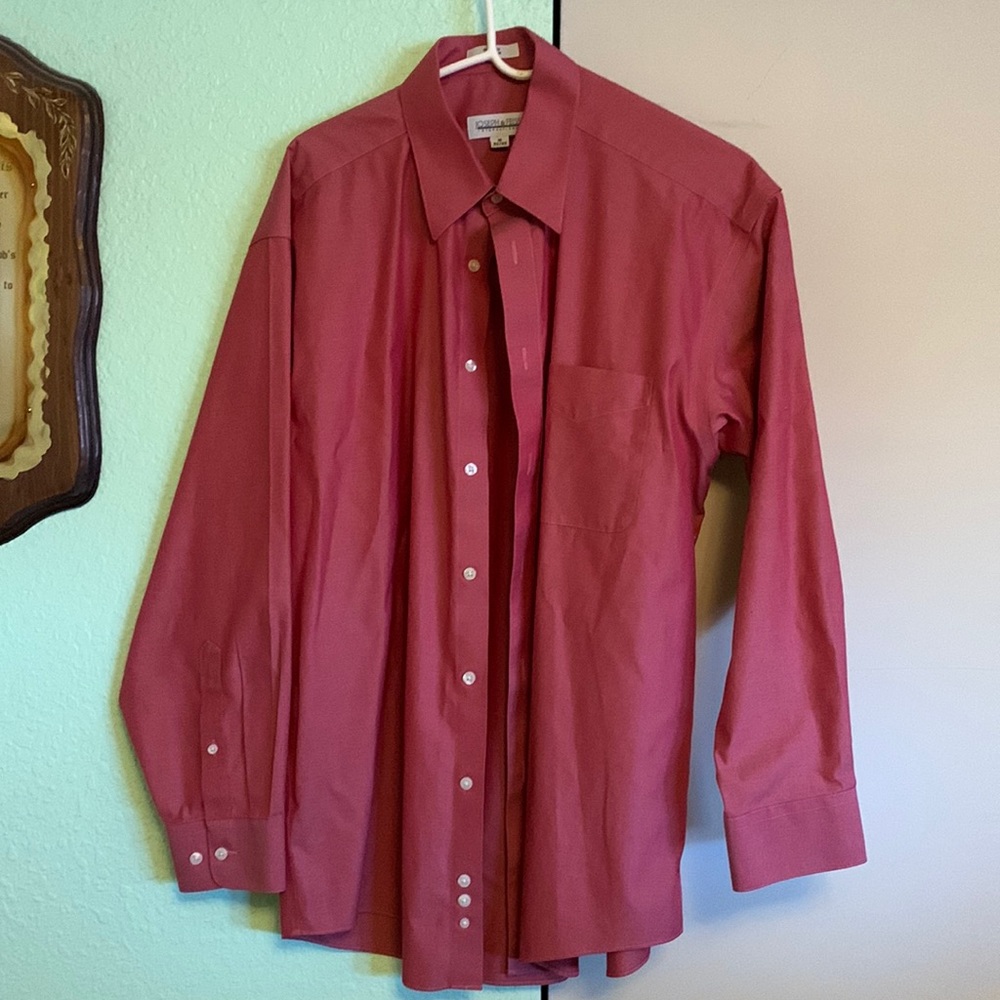 Joseph &Feis international men’s long sleeve shirt size 16 (32-33) color red